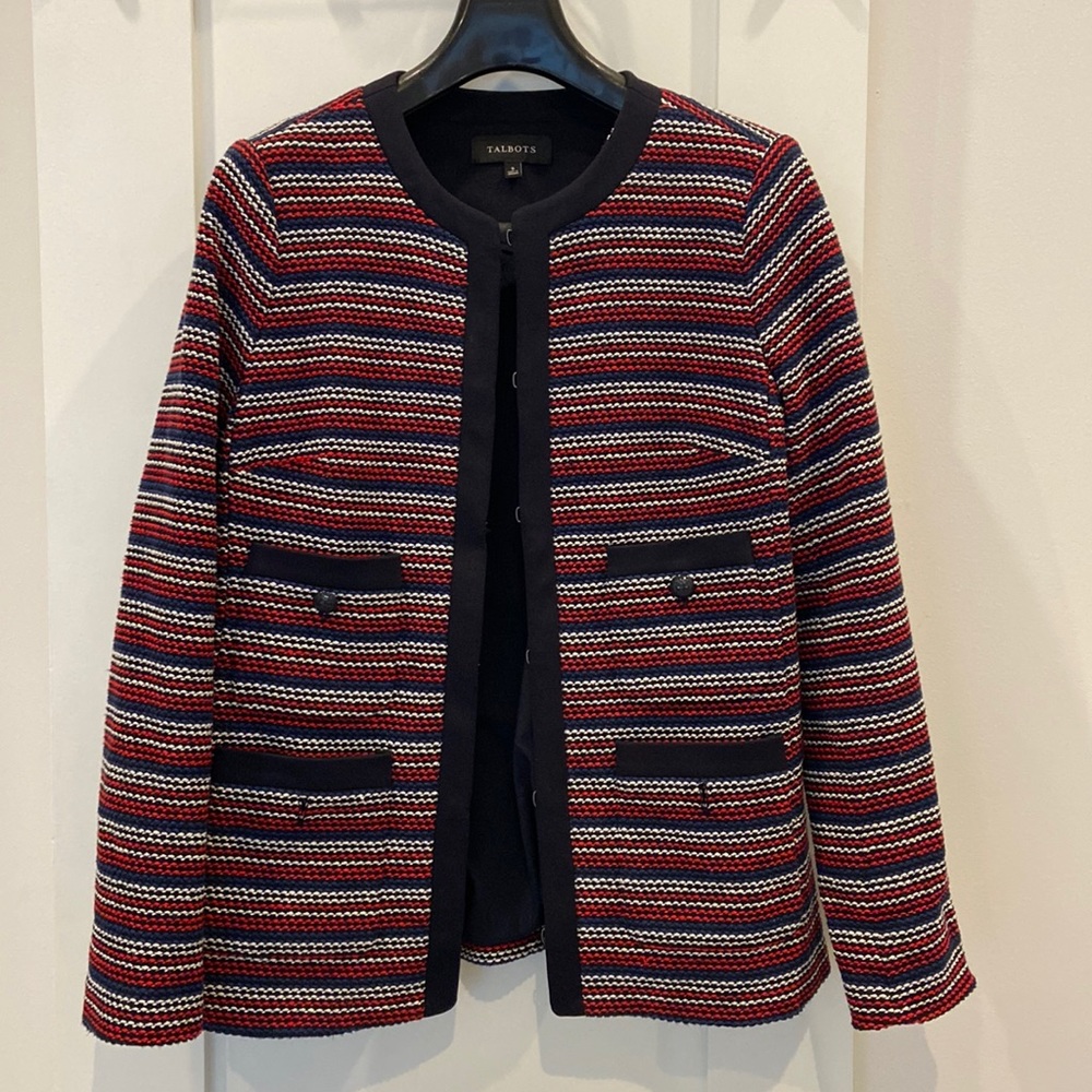 Talbots Striped Boucle Blazer
